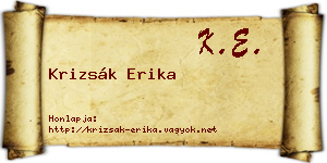 Krizsák Erika névjegykártya