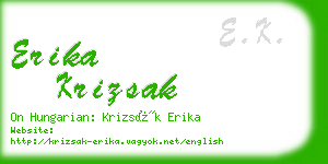 erika krizsak business card